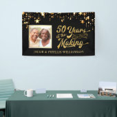 50年ゴールデンアニバーサリーフォトブラック金ゴールドスター 横断幕 (トレードショー)