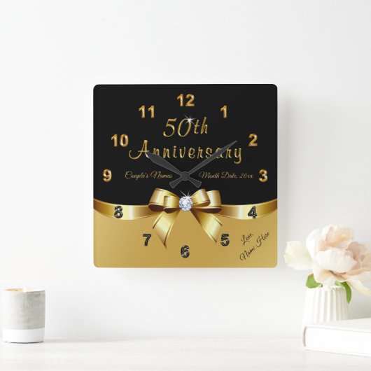 50年パーソナライズされた記念ギフトfor Friends スクエア壁時計 (ホーム)