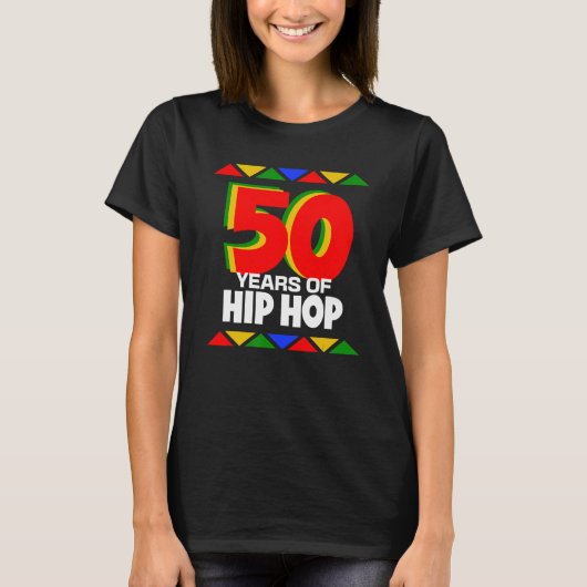50年ヒップホップ90年代レトロ50周年 Tシャツ (正面)