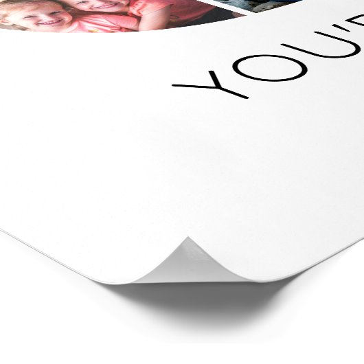 50年フォトコラージュ誕生日、パーティー ポスター (角)