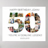 50年フォトコラージュ誕生日、パーティー ポスター (正面)