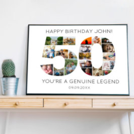 50年フォトコラージュ誕生日、パーティー ポスター