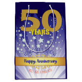 50年リカバリ記念日はっきりした数値 ミディアムペーパーバッグ (正面)