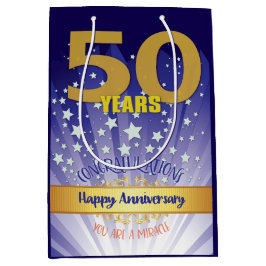 50年リカバリ記念日はっきりした数値 ミディアムペーパーバッグ