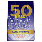 50年リカバリ記念日はっきりした数値 ミディアムペーパーバッグ (裏面)