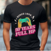 50年レトロフルHPビデオゲーマー誕生日 Tシャツ