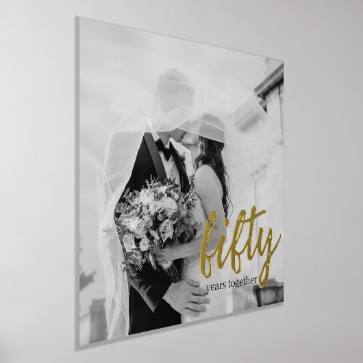 50年一緒に – の結婚記念日のフォトフォイル 箔ポスター (レイダウン)