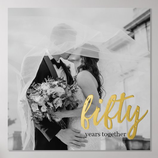 50年一緒に – の結婚記念日のフォトフォイル 箔ポスター (正面)