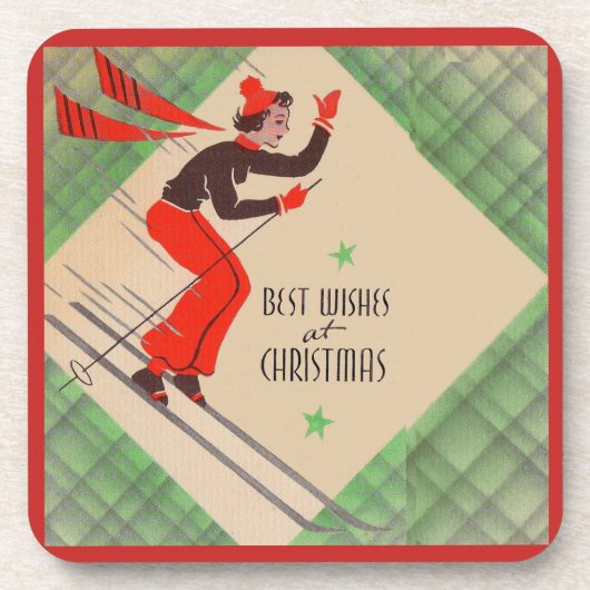 50年代のクリスマスのスキーヤー コースター (正面)