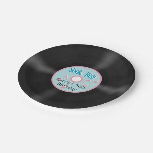 50年代のスタイルLPの記録的でカスタムな紙皿 ペーパープレート (アングル)