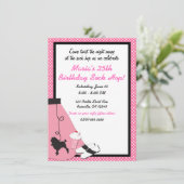 50年代のソックホップピンクプードルスカートパーティー 招待状 (スタンド正面)