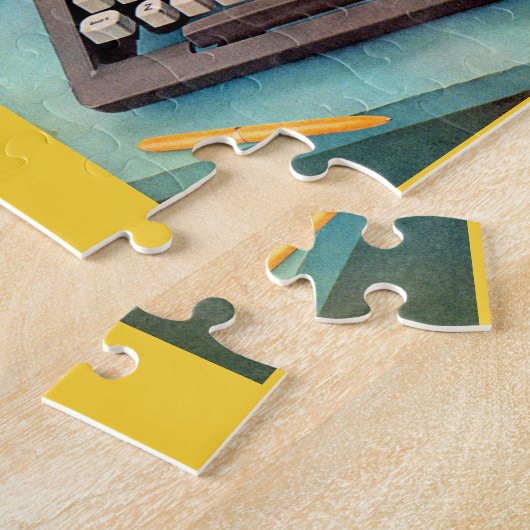 50年代のタイプライターの広告のイメージ ジグソーパズル (側面)