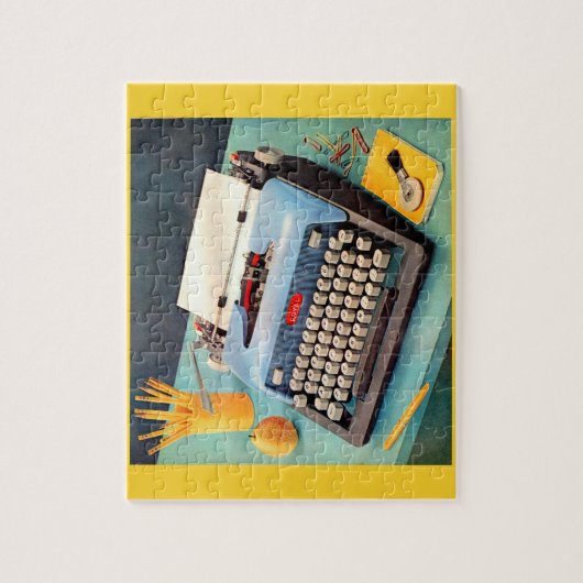 50年代のタイプライターの広告のイメージ ジグソーパズル (縦)