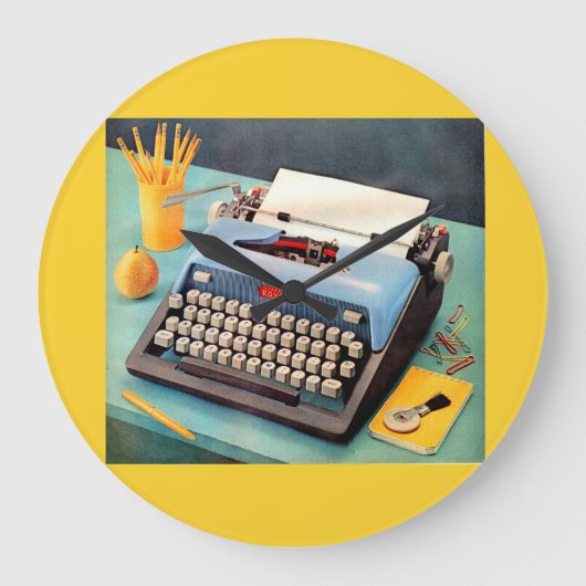 50年代のタイプライター ラージ壁時計 (正面)