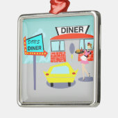 50年代のダイナーのクリスマスのオーナメント メタルオーナメント (左)