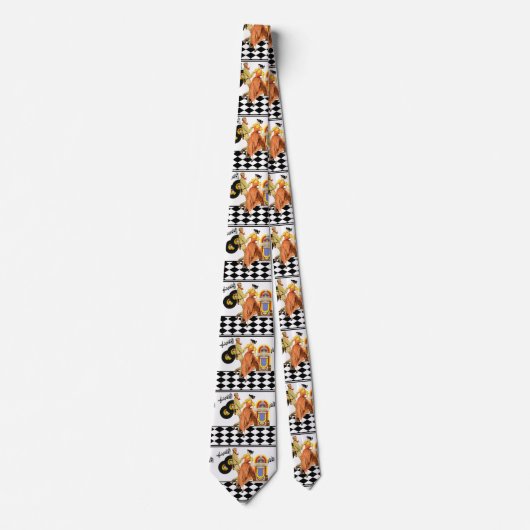 50年代のダイナーのジュークボックスはカップルの踊りを記録します ネクタイ (正面)