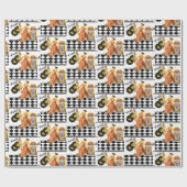 50年代のダイナーのジュークボックスはカップルの踊りを記録します ラッピングペーパー (フラット)