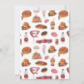 50年代のダイナーのソックスのホツプの誕生会 招待状 (裏面)