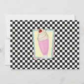 50年代のダイナーの誕生日のレトロのパーティーの五十年代の写真50s 招待状 (裏面)