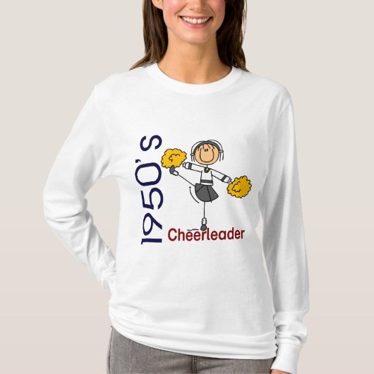 50年代のチアリーダーの棒の姿 Tシャツ (正面)