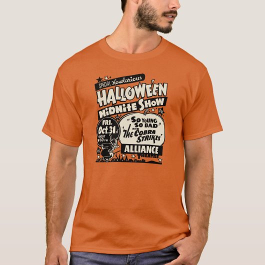 50年代のハロウィンの幽霊ショーポスター Tシャツ (正面)