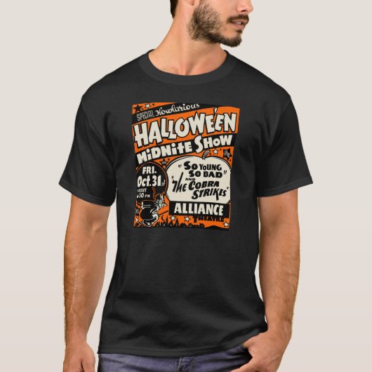 50年代のハロウィンの幽霊ショーポスター Tシャツ (正面)