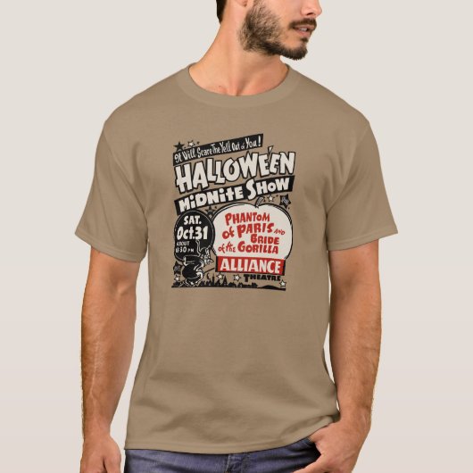 50年代のハロウィンの幽霊ショーポスター Tシャツ (正面)