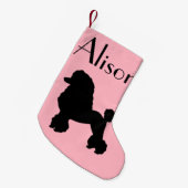 50年代のピンクのプードルのスカートのクリスマスのストッキング スモールクリスマスストッキング (正面 (吊り時))