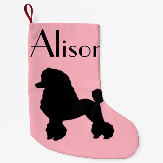 50年代のピンクのプードルのスカートのクリスマスのストッキング スモールクリスマスストッキング (正面)