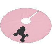 50年代のピンクのプードルのスカートのクリスマスツリーのスカート ブラッシュドポリエステルツリースカート (アングル)