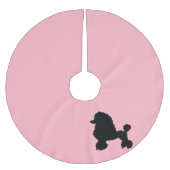 50年代のピンクのプードルのスカートのクリスマスツリーのスカート ブラッシュドポリエステルツリースカート (正面)