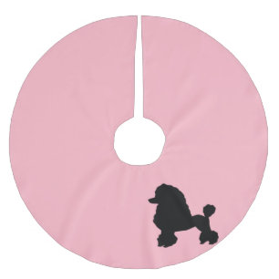 50年代のピンクのプードルのスカートのクリスマスツリーのスカート ブラッシュドポリエステルツリースカート