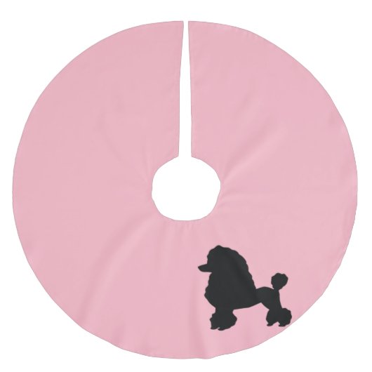 50年代のピンクのプードルのスカートのクリスマスツリーのスカート ブラッシュドポリエステルツリースカート (正面)