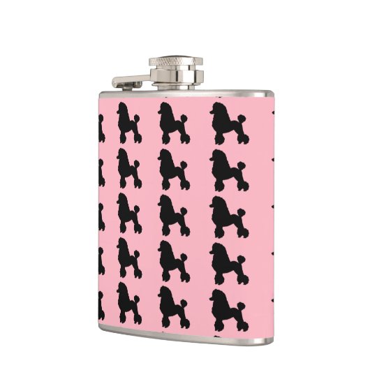 50年代のピンクのプードルのスカートの刺激を受けたなフラスコ フラスク (左)