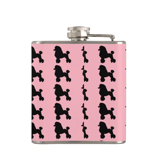 50年代のピンクのプードルのスカートの刺激を受けたなフラスコ フラスク (裏面)