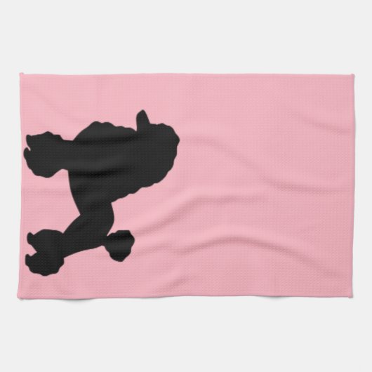 50年代のピンクのプードルのスカートの刺激を受けたな台所タオル キッチンタオル (横)