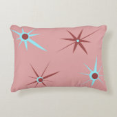 50年代のピンクのレトロのスターバスト アクセントクッション (正面)