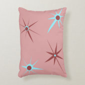50年代のピンクのレトロのスターバスト アクセントクッション (正面(垂直))