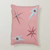 50年代のピンクのレトロのスターバスト アクセントクッション (裏面(縦))