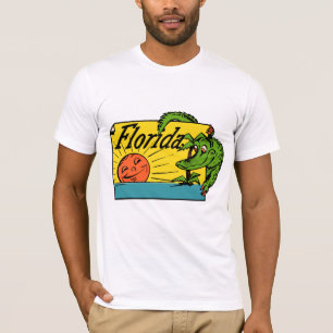50年代のフロリダのわにデザイン Tシャツ