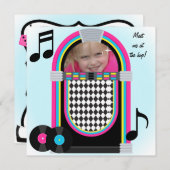 50年代のホップバースデー招待状 招待状 (正面/裏面)