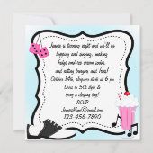 50年代のホップバースデー招待状 招待状 (裏面)