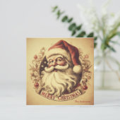 50年代のミュートファッションドカラーSanta Claus シーズンカード (スタンド正面)
