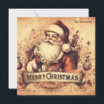 50年代のミュートファッションドカラーSanta Claus シーズンカード<br><div class="desc">50代祝の消色カラーと懐かしさと暖かさのtouchと休日のシーズンファッションドサンタクロースのホリデーカード。サンタ魅力的が休日の応援の要シンプル象だった時に、このカードは戻る。柔らかく抑えられた色はヴィンテージの魅力を感じさせ、友人や家族に温かい願いを送るのに最適な選択である。クラシックデザインとレトロな雰囲気で、このカードは誰の顔にもスマイルをもたらし、シーズンの喜びを本当に楽しい方法で広げる事に間違いない。古い世界の魅力とフェスティバルの精神のtouchを持つ愛する人々を喜ばせる準備をしなさい。</div>