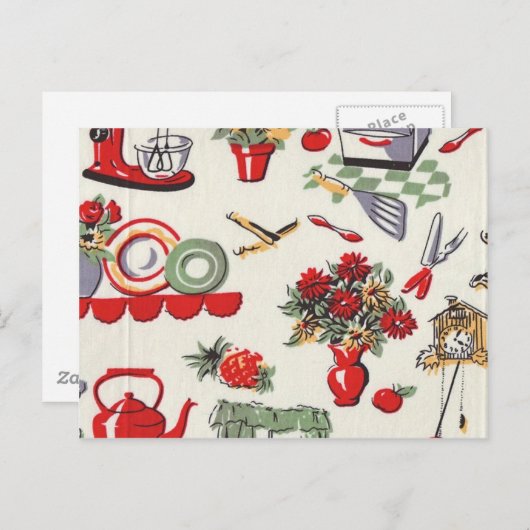 50年代のレトロのデザイン ポストカード (正面/裏面)