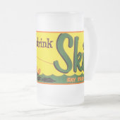 50年代のレトロの広告のスキーソーダTNノスタルジアを襲って下さい フロストグラスビールジョッキ (正面右)