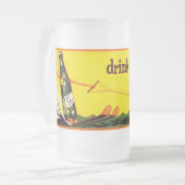 50年代のレトロの広告のスキーソーダTNノスタルジアを襲って下さい フロストグラスビールジョッキ (正面左)