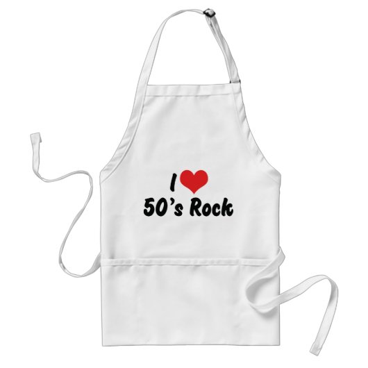 50年代のロック音楽が大好き スタンダードエプロン (正面)