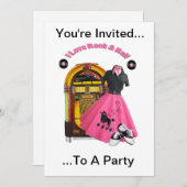 50年代のロック&転がパーティの招待状 招待状 (正面/裏面)