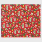 50年代のヴィンテージのクリスマスのギフト用包装紙 ラッピングペーパー (フラット)